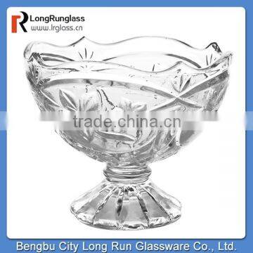 LongRun 2014 personalized fancy glassware beautiful flower pressed ice cream cup wholesale