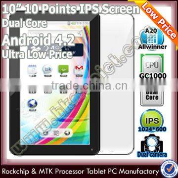 10.1 inch android 4.2.2 allwinner a20 tablet pc