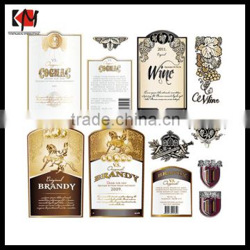 Customized Silver Stamping Wine Printing Labels Sticker