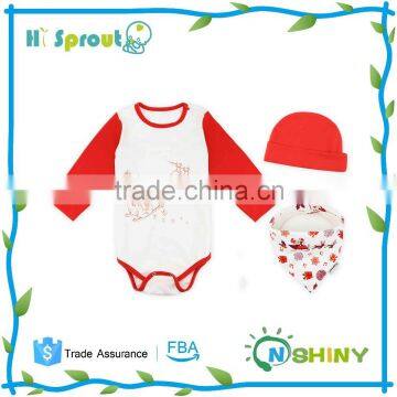 New Chrismas Design 100% cotton soft baby romper