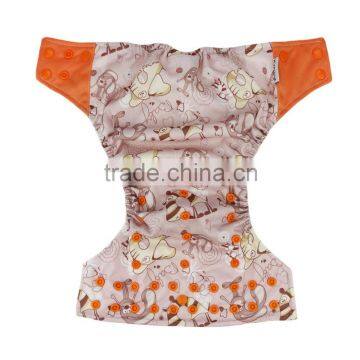 2016 Christmas Design Bamboo Charcoal Reusable Pocket Cloth Nappy