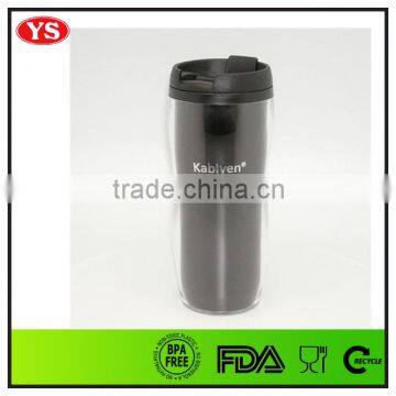 12oz double wall plastic thermal starbucks tumbler with paper insert