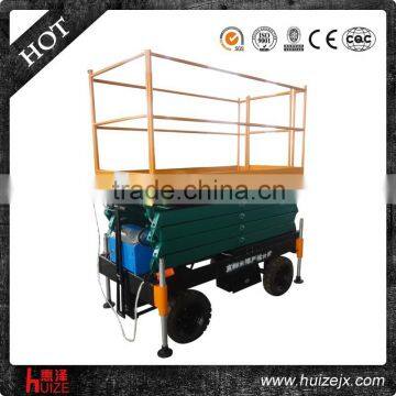 300kg 14m battery powered outdoor scissor lift platform