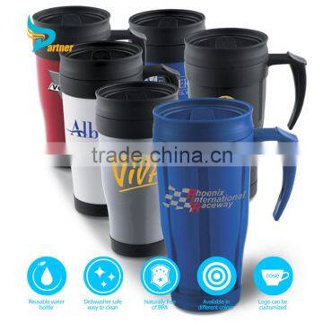 Empty Double Wall Plastic Drinking Water Bottle with Handle