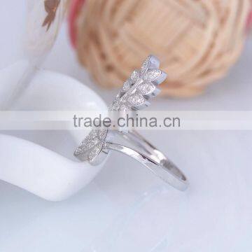 925 Sterling Pine Tree Leaf and Pine Cone Silver Ring Open Ended Design photo-4