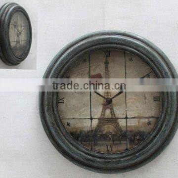 Antique design round metal art wall clock