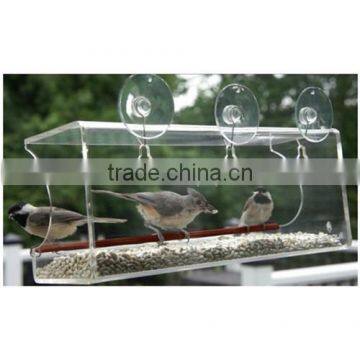 ODM / OEM Simple and Clear Transparent Acrylic Sucker Window Bird Feeders