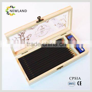 Artist 12/24 Black Wooden Color Pencil with Original Wooden Box