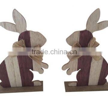 wooden rabbit decoration for home wood Easter deco rabbit gifts wooden rabbit on desk table