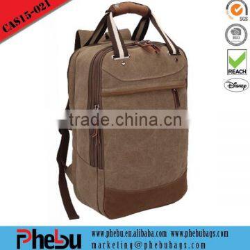 Multifunction Outdoor waxed canvas backpack with handle