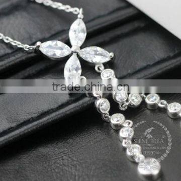 925 sterling silver zircon leaf branch creative pendant necklace fashion women necklace jewelry 6360466