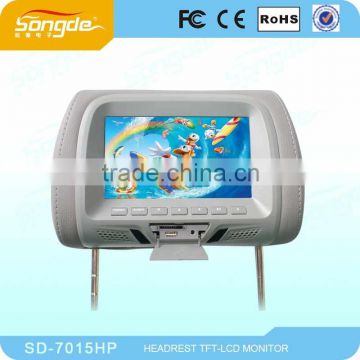 Stable quality 7 inch Car headrest monitor with usb sd slot