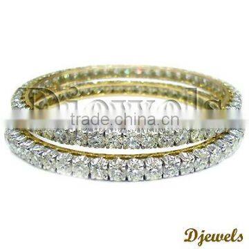 Diamond Gold Bangles, Solitaire Bangles, Diamond Gold Jewelry