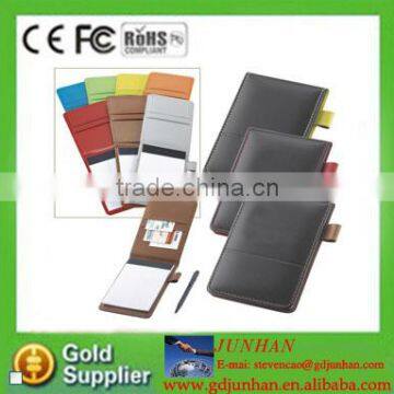 promotional mini cheap custom brand leather notepad