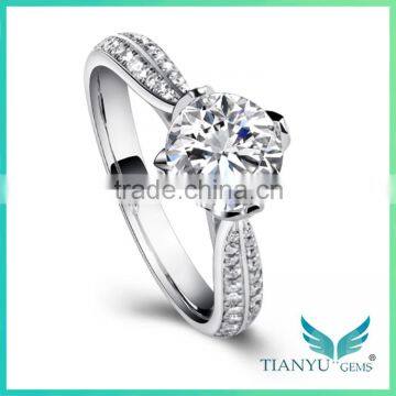 Ring size Platinum women rings , DEF color moissanite round brilliant cut for moissanite jewelry