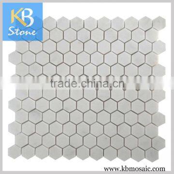 2015 White Polished Marble Mosaic Tile Made in China KB STONE