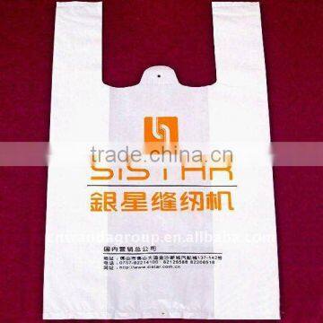 Biodegradable plastic HDPE T-shirt Bag with Printing