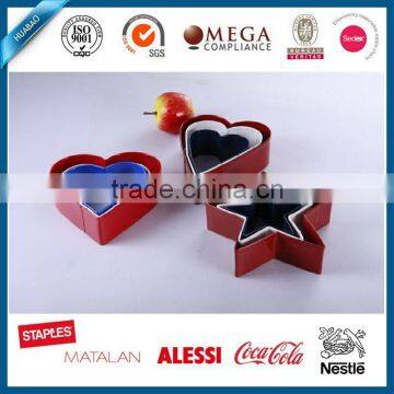 Stainless steel cake form, cookie mold in heart and star shapes