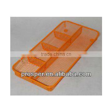 orange metal wire office desk stationery