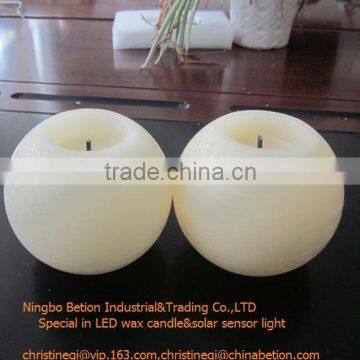 Round Ball Shaped Flamleless Candles Yellower Flicking Wax Candle
