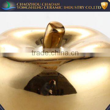 Wholesale Golden Ceramic Apple Modern Home Decor photo-2