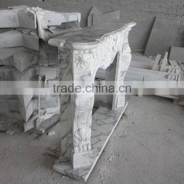 Arabescato Europe Style White Marble Gas Fireplace or Electric Fireplace photo-4