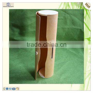 Craft Round Antique Clasp Veneer Wooden Gift Box photo-3
