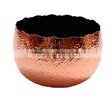 Hammered Copper Bowl With Inner Black Finish