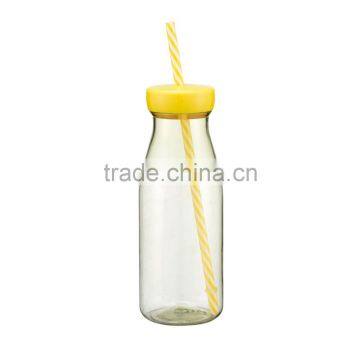 350ml Plastic Water Bottle With Straw Milk Bottle Design photo-4