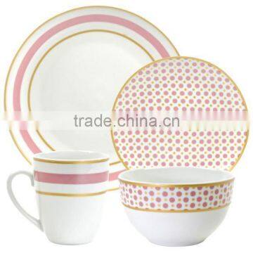Tableware Porcelain Custom Pink Dinner Set , Design Your Own Porcelain Dinnerware photo-3