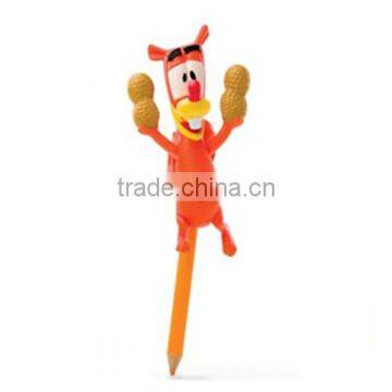 custom make pvc pencil topper toys,safe plastic pvc cartoon figure pencil topper for kids