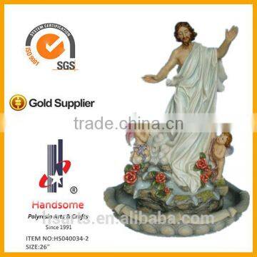 35" Jesus Fountain Indooor Fountain With Lighting photo-2