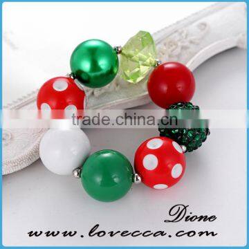 Small Colorful Balls Green Girls' Bowknot Christmas Charm Ornament Bracelet photo-3