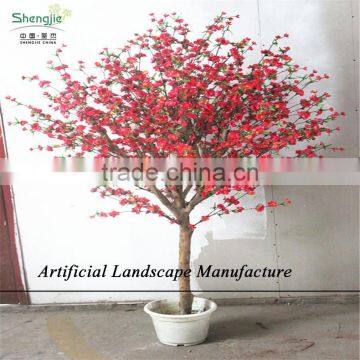 SJZJN 312 Mini Bansai Artificial Peach Blossom Tree /Potted Peach Blossom Tree High Quality photo-2