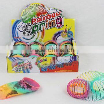 hot sale classic plastic rainbow spring with printed map shell toys for kids/promotional gift raibow circle