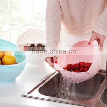 Wholesale Basket Strainer Plastic Collapsible Fruit Vegetable Colander photo-2