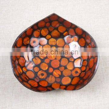 Heart Shape Lacquer Coconut Bowl / High Quality Lacquerware From Vietnam Leading Manufacturer