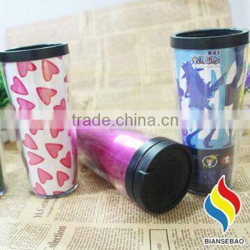 With Sealed DIY Paper Insert Promotion Plastic Coffee Travel Mug photo-2