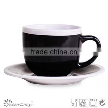 6oz two tone color cup&saucer