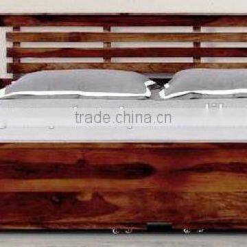 New Modern Design Natural Storage Wooden Bed