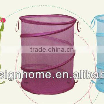 HOME DECOR COLOR ROUND POLYESTER POP UP COLLAPSIBLE LAUNDRY HAMPER