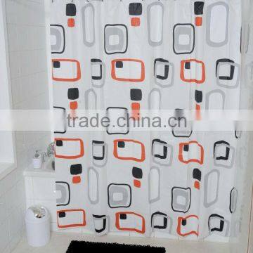 Printed EVA shower curtain and bath accessory