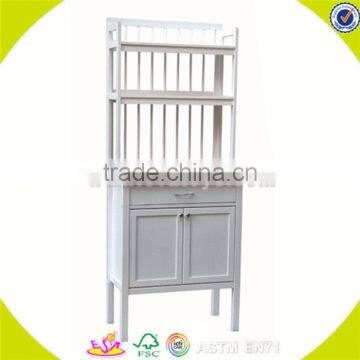 wholesale baby wooden white shelf with cabinet high quality white shelf W08D021