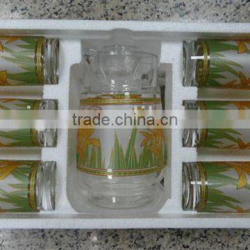 JK035 7pcs Glass Drinking Set With Deco photo-4