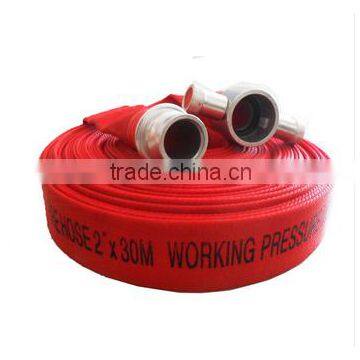 RED FIRE HOSE SYNTHETIC RUBBER LINING With Canvas