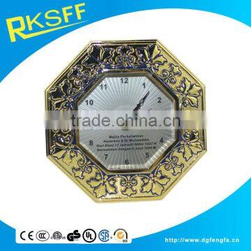 Home Decoration Metal Gold Plated Table Alarm Clock Decor photo-2