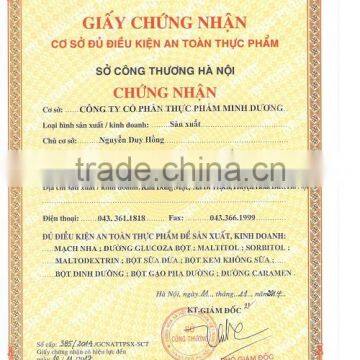 Certificate food safety