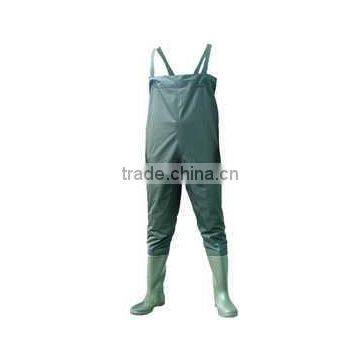 0.75mm/0.65mm PVC wader with PVC boots