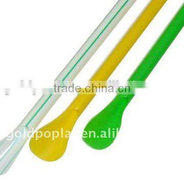 Disposable type plastic Drinking Straw with Spoon