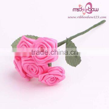 5pcs pink satin ribbon bridal bouquets